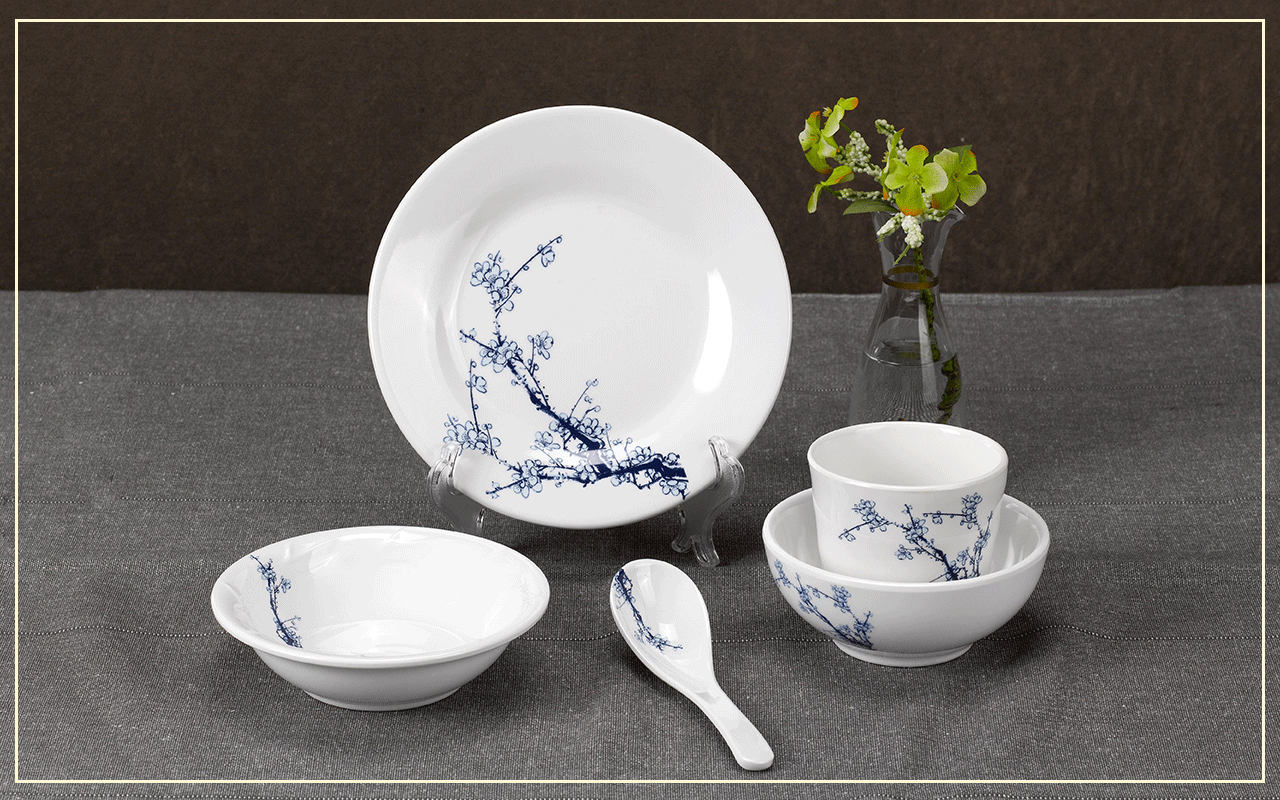 碗盘杯勺摆台组合套装