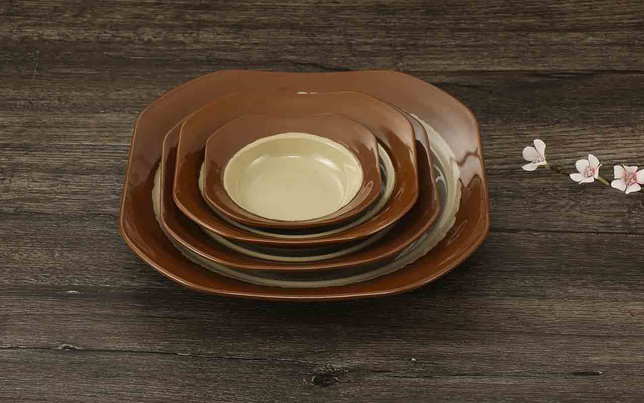 复古四方凉菜碟