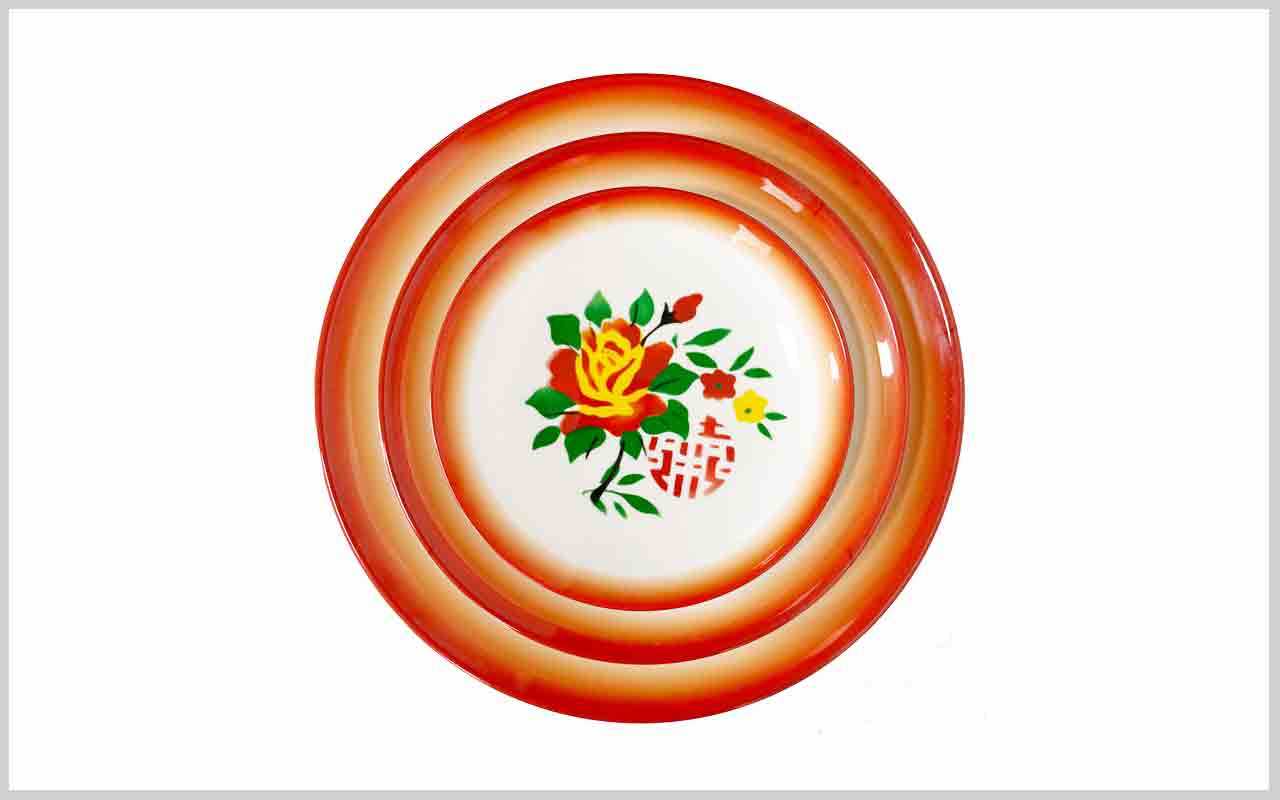 仿搪瓷怀旧喜盘