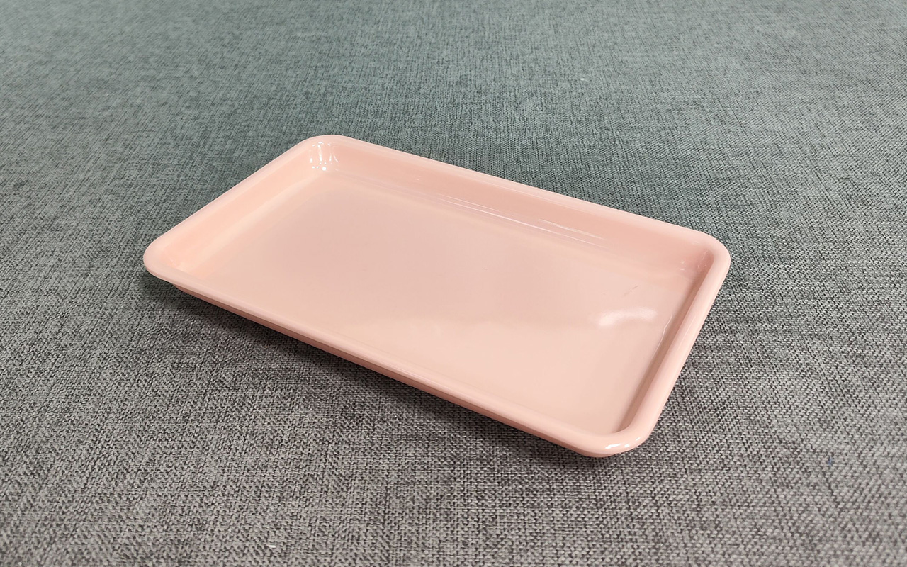 粉色仿瓷长方形盘